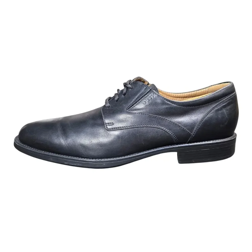 Geox Federico Mens Size 10‎ Black Casual Classic Leather Lace Up Oxford Shoes